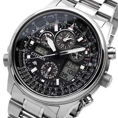 Pre-owned Citizen Promaster Pmv65-2271 Titanium Chronograph Eco-drive Solar Watch 43.7mm