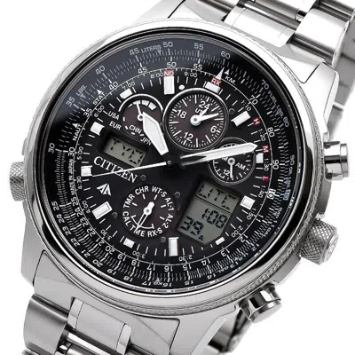 Pre-owned Citizen Promaster Pmv65-2271 Titanium Chronograph Eco-drive Solar Watch 43.7mm