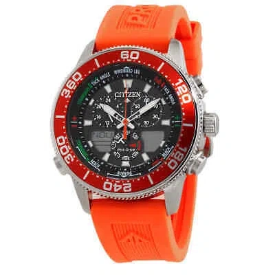 Pre-owned Citizen Promaster Sailhawk Alarm World Time Analog-digital Mens Watch Jr4061-00f