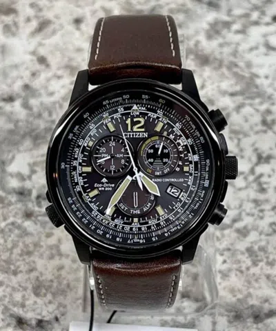 Pre-owned Citizen Promaster Sapphire Radio Controlled Black Dial Men's Watch Cb5865-15e