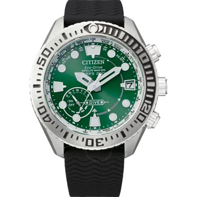 Citizen Promaster Satellite Wave Gps Diver Eco-drive Green Dial Men's Watch Cc5001-00w In Green/silver Tone/black