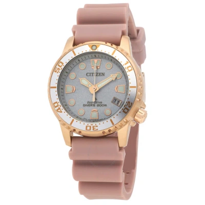 Citizen Promaster Silver Dial Ladies Watch Eo2023-00a In Gold Tone / Pink / Rose / Rose Gold Tone / Silver