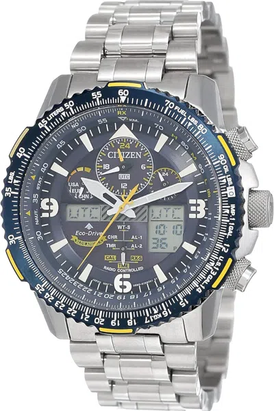 Pre-owned Citizen Promaster Sky Blue Angels Jy8078-52l Eco-drive Solar Atomic Fast Ship In Silver
