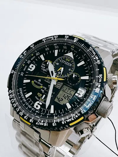 Pre-owned Citizen Promaster Sky Blue Angels Jy8078-52l Eco-drive Solar Atomic Men Watch In Silver