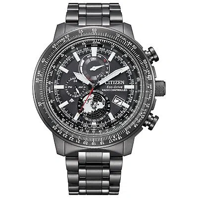 Pre-owned Citizen Promaster Sky By3005-56g Men Watch Eco-drive Direct Flight Atomic Radio