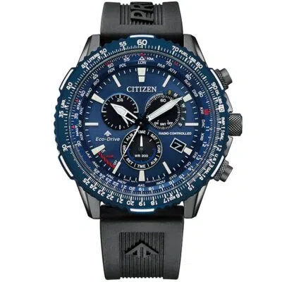 Pre-owned Citizen Promaster Sky Cb5006-02l Blue Chronograph Analog Men's Watch In Box