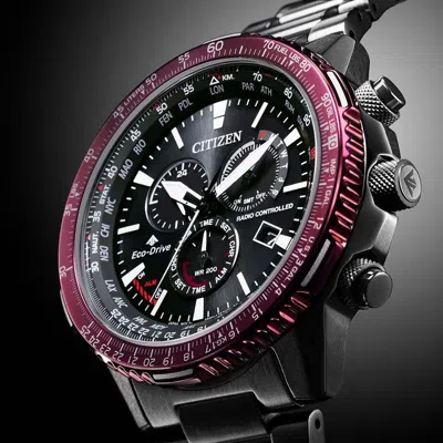 Pre-owned Citizen Promaster Sky Cb5009-55e Eco-drive Radio Solar Watch Black Dial 45.9mm