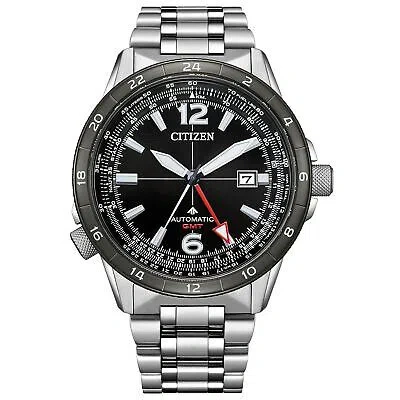Pre-owned Citizen Promaster Sky Nb6046-59e Gmt Mechanical Automatic Watch Black 44.5mm