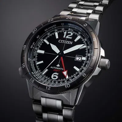 Pre-owned Citizen Promaster Sky Nb6046-59e Gmt Mechanical Automatic Watch Black 44.5mm