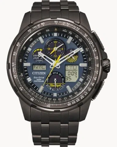 Pre-owned Citizen Promaster Skyhawk A-t Black Stainless Steel Men's Watch Jy8097-58l