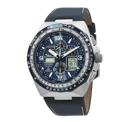 Pre-owned Citizen Promaster Skyhawk A-t Chronograph Blue Dial Men's Watch Jy8148-08l