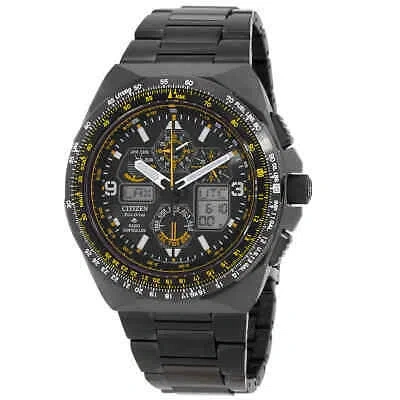 Pre-owned Citizen Promaster Skyhawk A-t Chronograph Gmt Black Dial Men's Watch Jy8127-59e