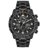 Citizen Promaster Skyhawk A-t Mens Chronograph Black Stainless Steel Bracelet Watch Jy8075-51e In Black