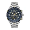 Citizen Promaster Skyhawk A-t Mens Silver Tone Stainless Steel Bracelet Watch Jy8078-52l In Blue