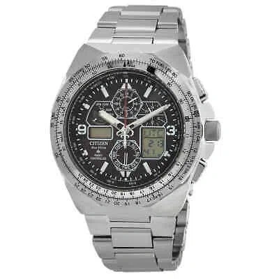 Pre-owned Citizen Promaster Skyhawk A-t Perpetual Chronograph Gmt Analog-digital Black