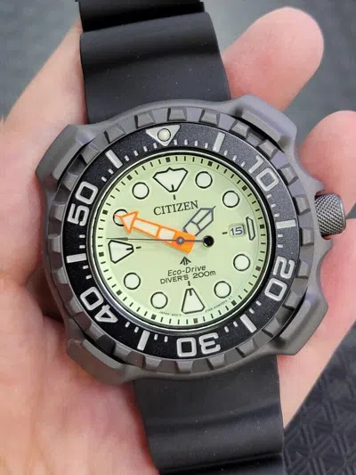 Pre-owned Citizen Promaster Solar Wr200m Super Titanium Rubber Strap Mens Watch Bn0227-17x