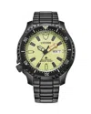 Citizen Men's Promaster Automatic Dive Black Ion-plated Stainless Steel Bracelet Watch, 44mm In Yellow/black