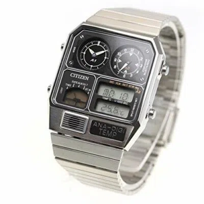 Pre-owned Citizen Quartz Ana-digi Temp Analog-digital Men's Watch Silver Jg2101-78e