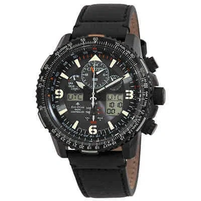 Pre-owned Citizen Quartz Analog-digital Black Dial Watch Jy8085-14h