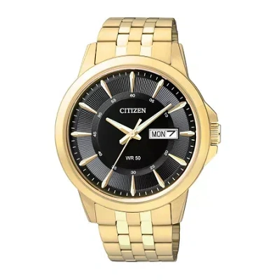 Citizen Quartz Citizen Everyday Mens Black Dial Gold-tone Stainless Steel Watch Bf2013-56e