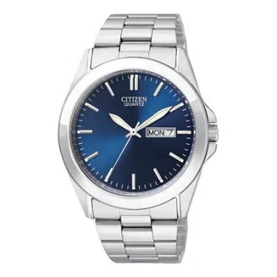 Citizen Quartz Citizen Mens Blue Dial Stainless Steel Watch Bf0580-57l In Metallic