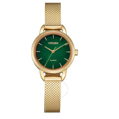 Citizen Quartz Green Dial Ladies Watch Eq3003-50w In Green/silver Tone/gold Tone