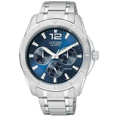 Citizen Quartz Mens Silver Tone Stainless Steel Bracelet Watch Ag8300-52l In Metallic