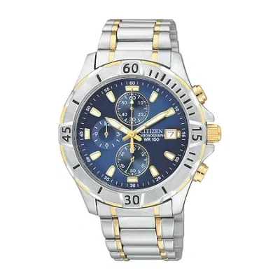 Citizen Quartz Mens Two Tone Stainless Steel Bracelet Watch An3394-59l In Metallic