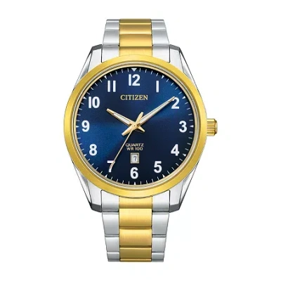 Citizen Quartz Mens Two Tone Stainless Steel Bracelet Watch Bi1036-57l In Gold