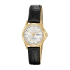 Citizen Quartz Womens Black Leather Strap Watch Eq0593-26a In Transparent
