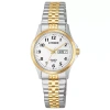 Citizen Quartz Womens Two Tone Stainless Steel Bracelet Watch Eq2004-95a In Gold