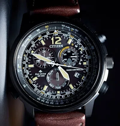 Pre-owned Citizen Radio Controlled Promaster Sapphire Cb5865-15e Black Dial Men's Watch
