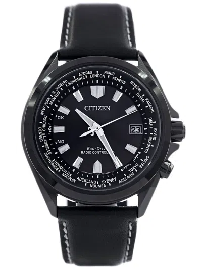 Pre-owned Citizen Radio Controlled Sapphire Cb0225-14e World Time Black Dial Men's Watch