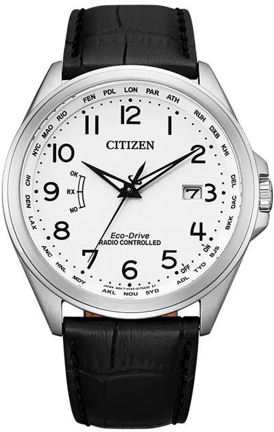 Pre-owned Citizen Radio Controlled Sapphire Crystal Cb0250-17a White Dial World Time Watch