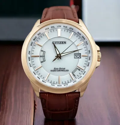 Pre-owned Citizen Radio Controlled World Time White Dial Men's Sapphire Watch Cb0253-19a
