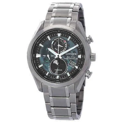 Pre-owned Citizen Radiocontrolado Perpetual Chronograph Quartz Green Dial Men's Watch