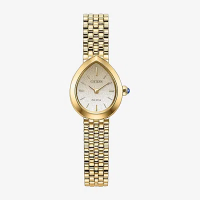 Citizen Rainell Womens Gold Tone Stainless Steel Bracelet Watch Ex1552-59a In Yellow