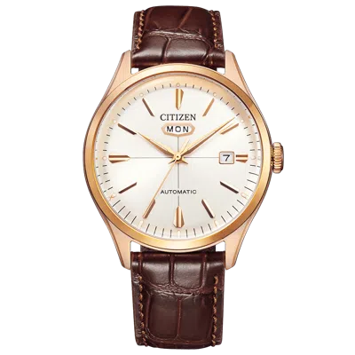 Pre-owned Citizen Record Label C7 Crystal Seven Rose Gold Automatic Watch Nh8393-05a