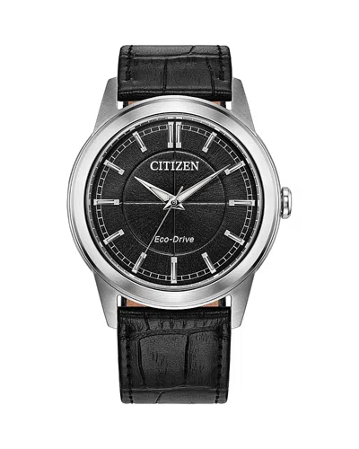 Citizen Rolan Leather Strap Watch, 41mm In Multi