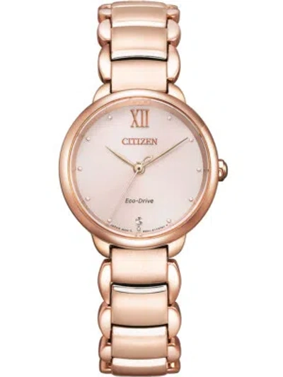Pre-owned Citizen Rose Gold Womens Analogue Watch Em0922-81x