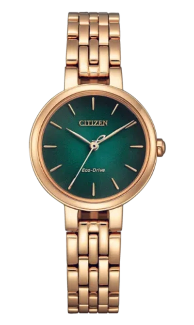 Pre-owned Citizen Rose Gold Womens Analogue Watch Em0993-82z