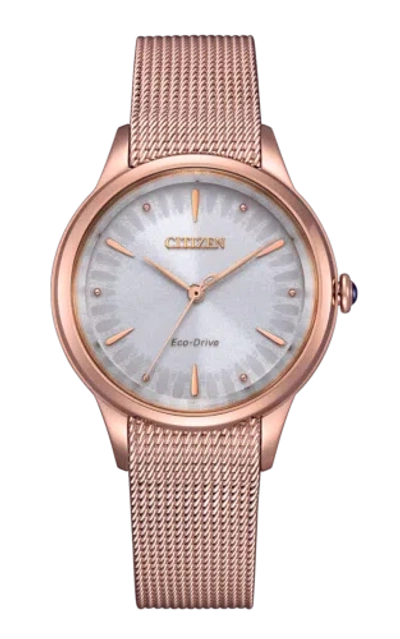 Pre-owned Citizen Rose Gold Womens Analogue Watch L Series Em1153-88a
