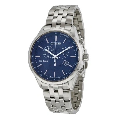 Citizen Sapphire Collection Eco-drive Chronograph Blue Dial Men's Watch At2141-52l In White