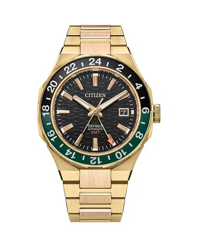 Citizen Series 8 Gmt Watch, 41mm In Black/gold