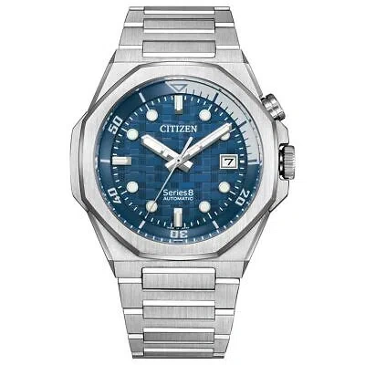 Pre-owned Citizen Series 8 Nb6060-58l 890 Mechanical Automatic Watch Blue Dial 42.6mm