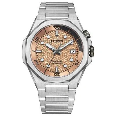 Pre-owned Citizen Series 8 Nb6066-51w 890 Mechanical Automatic Watch Copper Pink 42.6mm