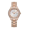Citizen Silhouette Crystal Womens Crystal Accent Rose Goldtone Stainless Steel Bracelet Watch Fe1233-52a In Gold