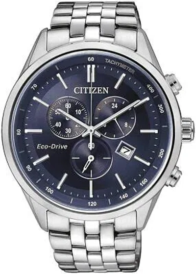Pre-owned Citizen Silver Mens Chronograph Watch At2141-52l
