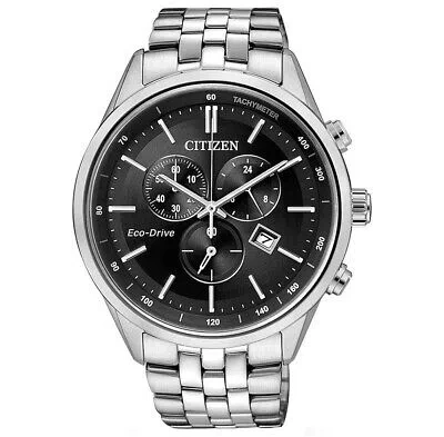 Pre-owned Citizen Silver Mens Chronograph Watch At2141-87e