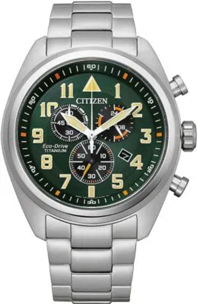 Pre-owned Citizen Silver Mens Chronograph Watch At2480-81x